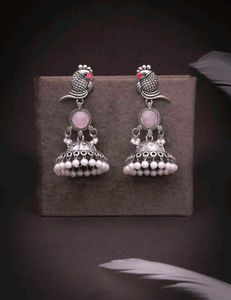 👂🏻💜Elegant Oxidized Jhumka Earrings
