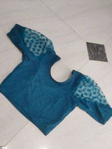 Teal Embroidered Sleeve Blouse