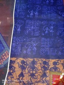 Brass Pooja Thali Set with cotton saree