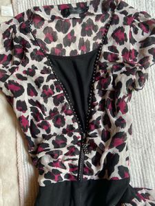 Chic Leopard Print Ruffled Dress