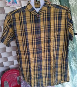 3 Shirt Maroon &amp; White Plaid Short Sleeve Shir