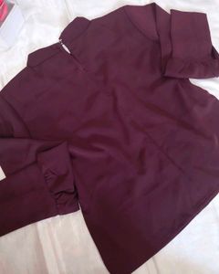 Elegant Maroon Bell Sleeve Top