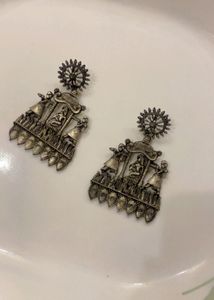 New Ethnic Silver Oxidized Jhumka Earrings
