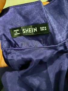 SHEIN Violet Satin Shoulder Cups Dress