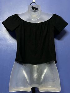 SHEIN BRANDED Off-Shoulder Tie-Front Top