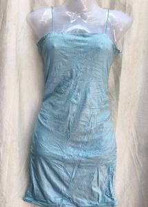 Light Blue Spaghetti Strap Mini Dress