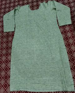 Green Linen Blend Kurta