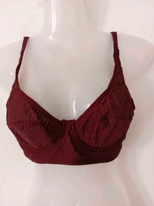 Maroon Textured Bra