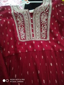 Elegant Maroon Embroidered Kurti