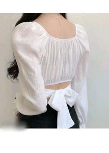 White Cropped Top for girl-women