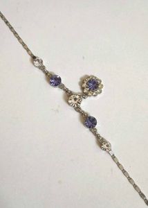 Flower Crystal Necklace &amp; Bracelet NEW UNUSED 🆕