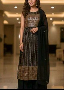 Elegant Black & Gold Kurta Set