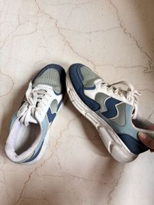 Stylish Blue and White Sneakers Solethreads