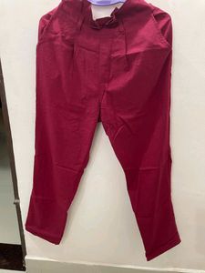 Mehroon High Waist Trouser