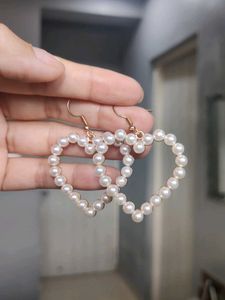 Heart Shape Pearl Earrings