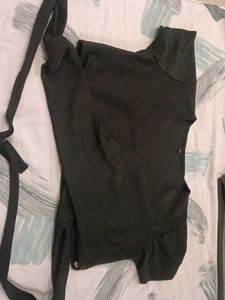Dark black V-Neck Top