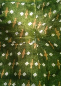 Green Saree with Zigzag Pattern
