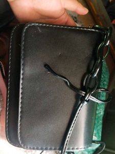 Chic Black Faux Leather Crossbody Bag