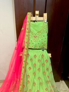 Brand New Green Embroidered Lehenga Choli