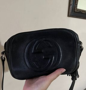 Gucci black leather crossbody bag