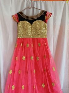 pink gold Sequin gown