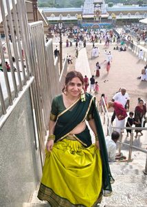 Elegant Dark Green half saree