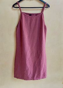 Pink Spaghetti Strap Mini Dress.size- M