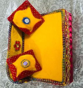 Red &amp; Gold Decorative Kreshna Ji Ka Bed