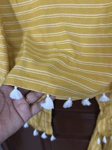 Yellow Striped Set with Tassels