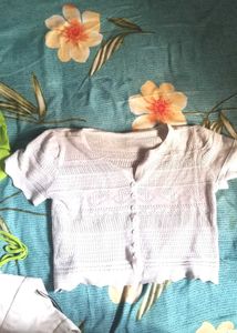 🎂 Chic White Button-Up used as jacket or top