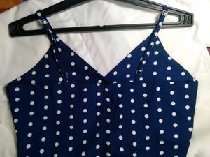 Blue Polka Dot Mini Dress