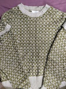 Olive &amp; Beige Knit Sweater