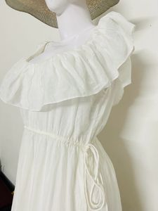 *transparent* White Ruffle Maxi