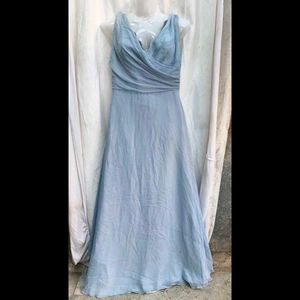 121712. Elegant Blue Chiffon Evening Gown