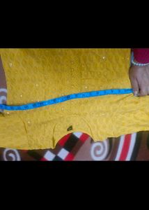 Yellow Chikankari Kurta in L 40 size