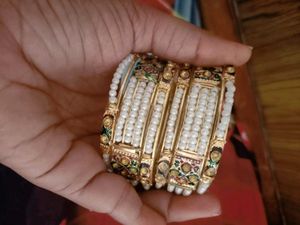 Elegant Pearl &amp; kundan Bangles