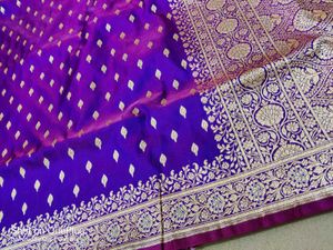 Banarsi Silk Saree Small Border Buti