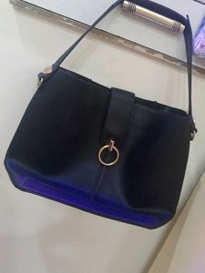 Chic Black Faux Leather Shoulder Bag