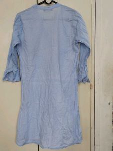 Light Blue Embroidered Tunic Top