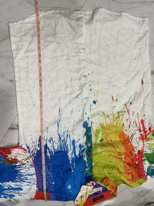 Splash Paint Print Button-Up Shirt