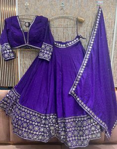 Vibrant Purple Embroidered Lehenga Choli Set