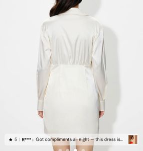SAVANA Elegant Cream Shirt Dress