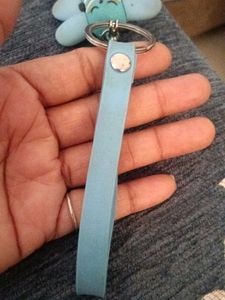 cute 3d silicone honeybee keychain with wrist stra