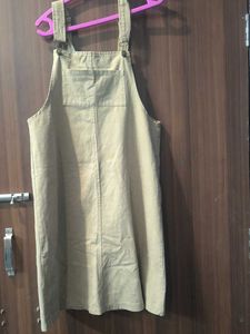 Khaki Pinafore Dress