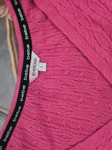 Chic Pink Cropped Wrap Sweater