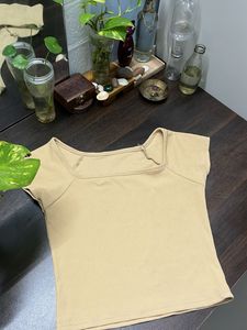 Ribbed Square Neck Cropped Top
