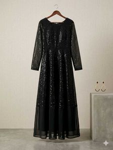 Sparkling Sequin Long Sleeve Maxi Dress
