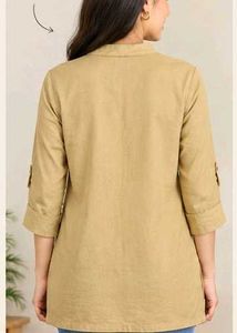🤎 Elegant Beige Floral Embroidered Women's Top 🌸