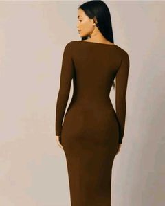 Chic Long Sleeve Square Neck Dress