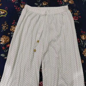 New White Polka Dot Palazzo Pants